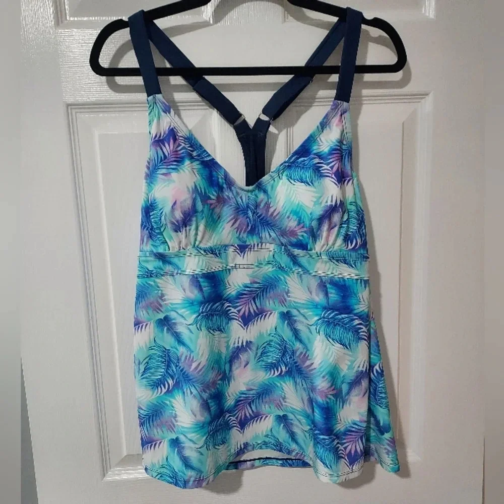 NWT Heat Swimwear Seaside Chic Racerback Tankini in Size 18W
